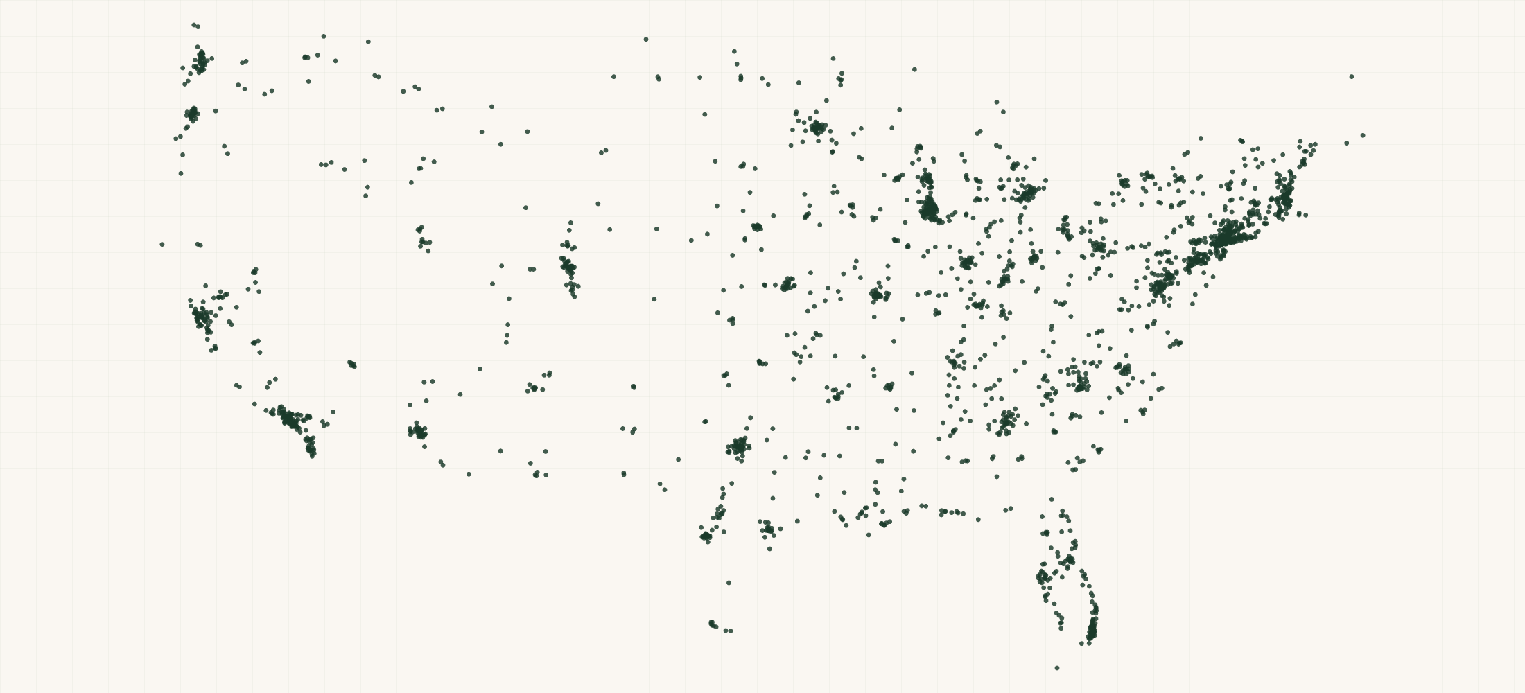 Map of where the US Occupational Therapist Providers are