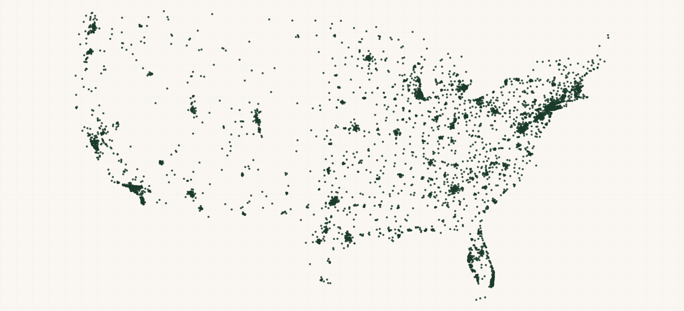 Map of where the US Ophthalmology Providers are