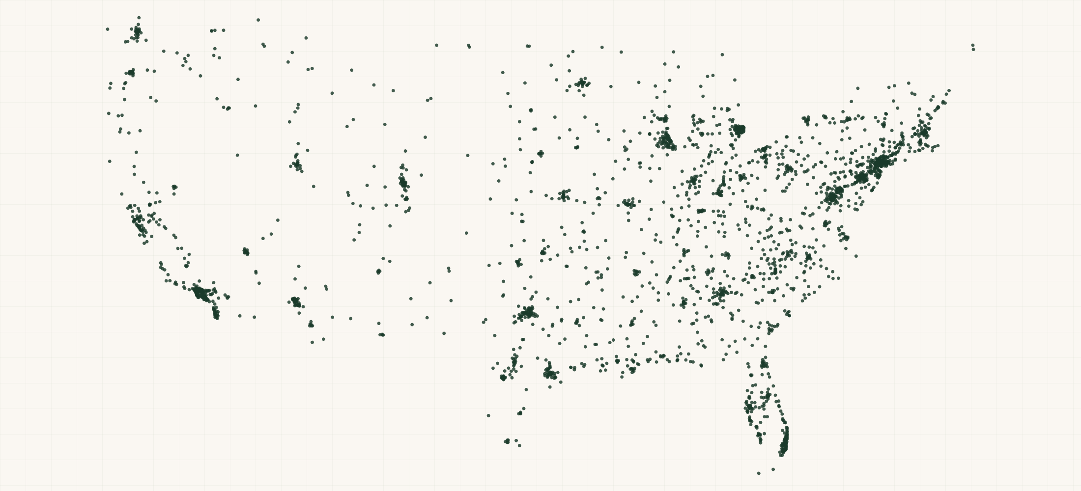 Map of where the US Otolaryngology Practices are