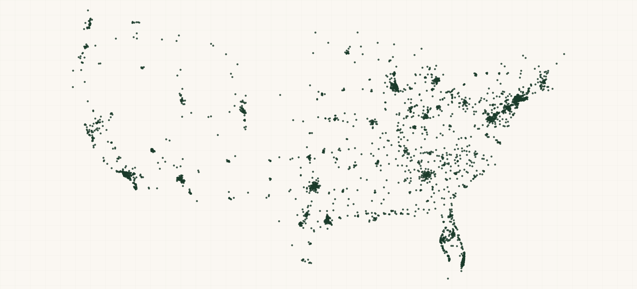 Map of where the US Pain Medicine Practices are