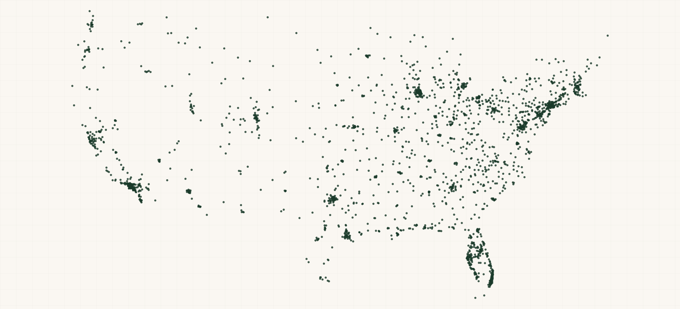 Map of where the US Pathology Practices are