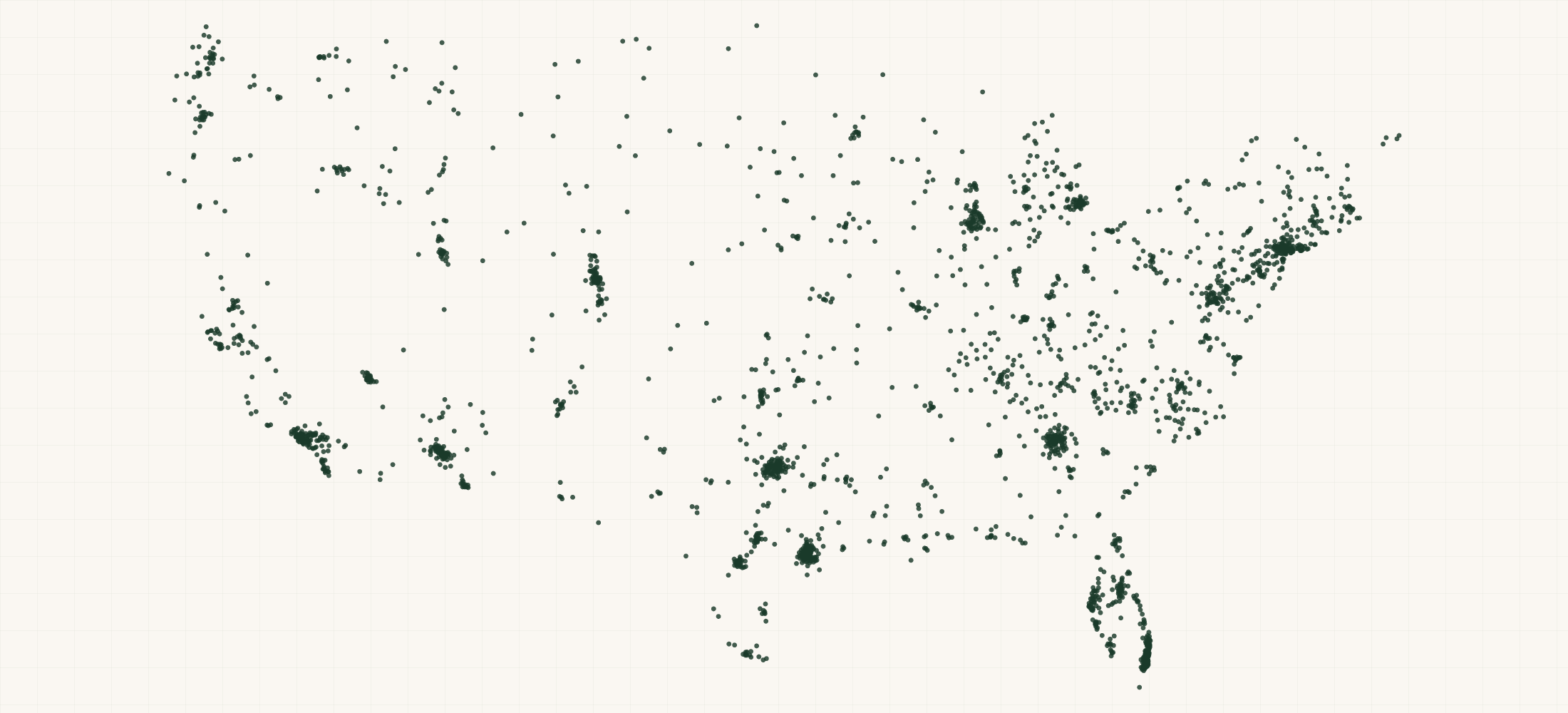 Map of where the US Physician Assistant Practices are