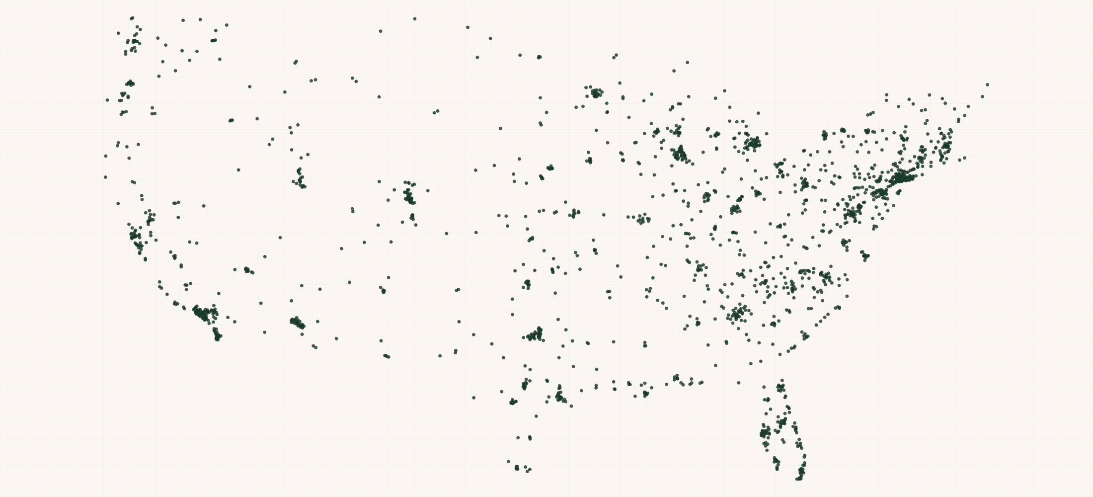 Map of where the US Physician Assistant Providers are