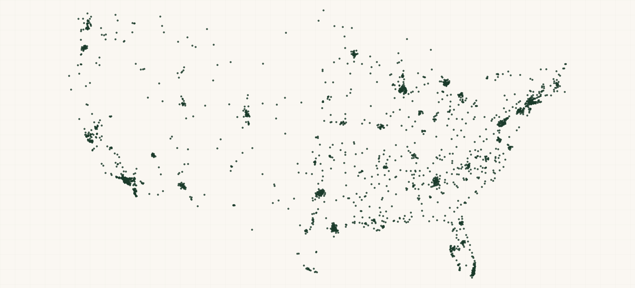 Map of where the US Preferred Provider Organization Practices are