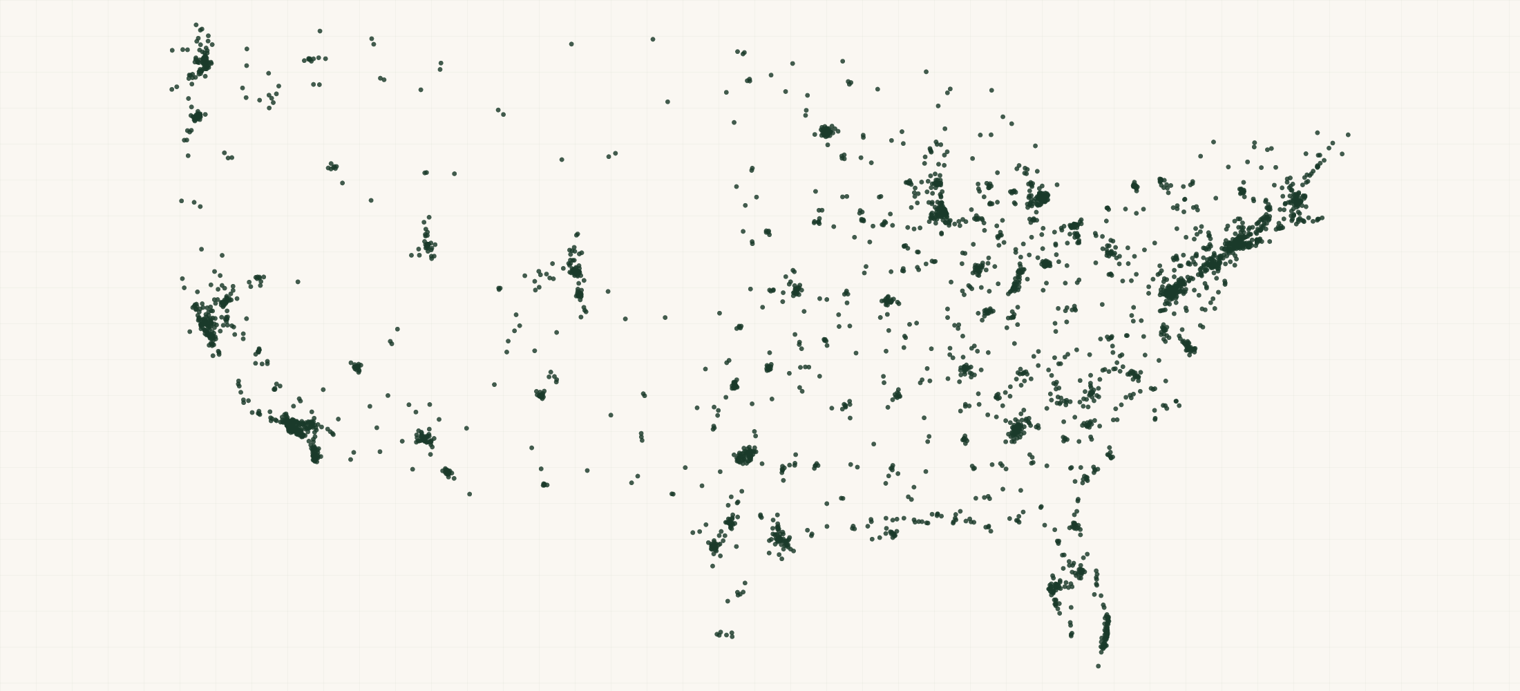 Map of where the US Preventive Medicine Providers are