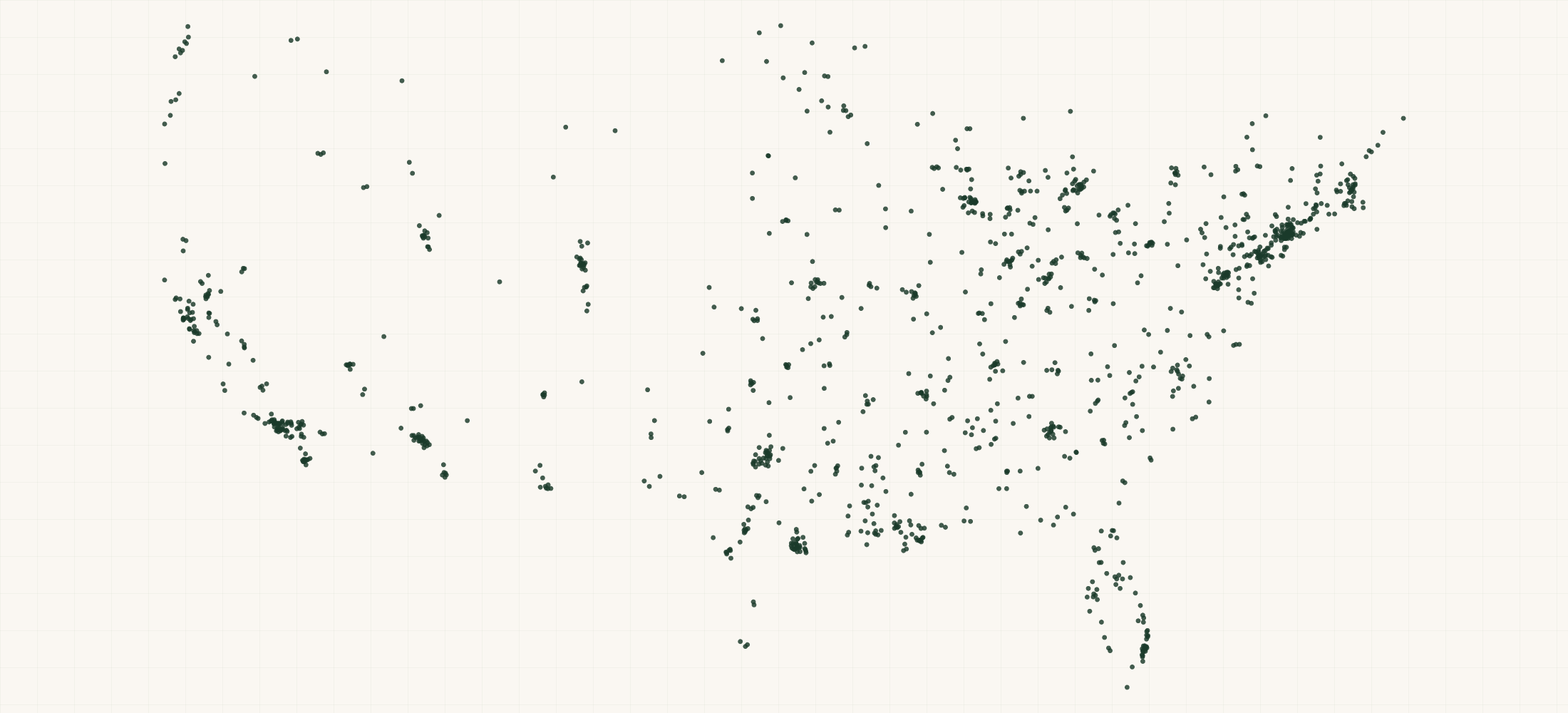 Map of where the US Psychiatric Hospital Practices are