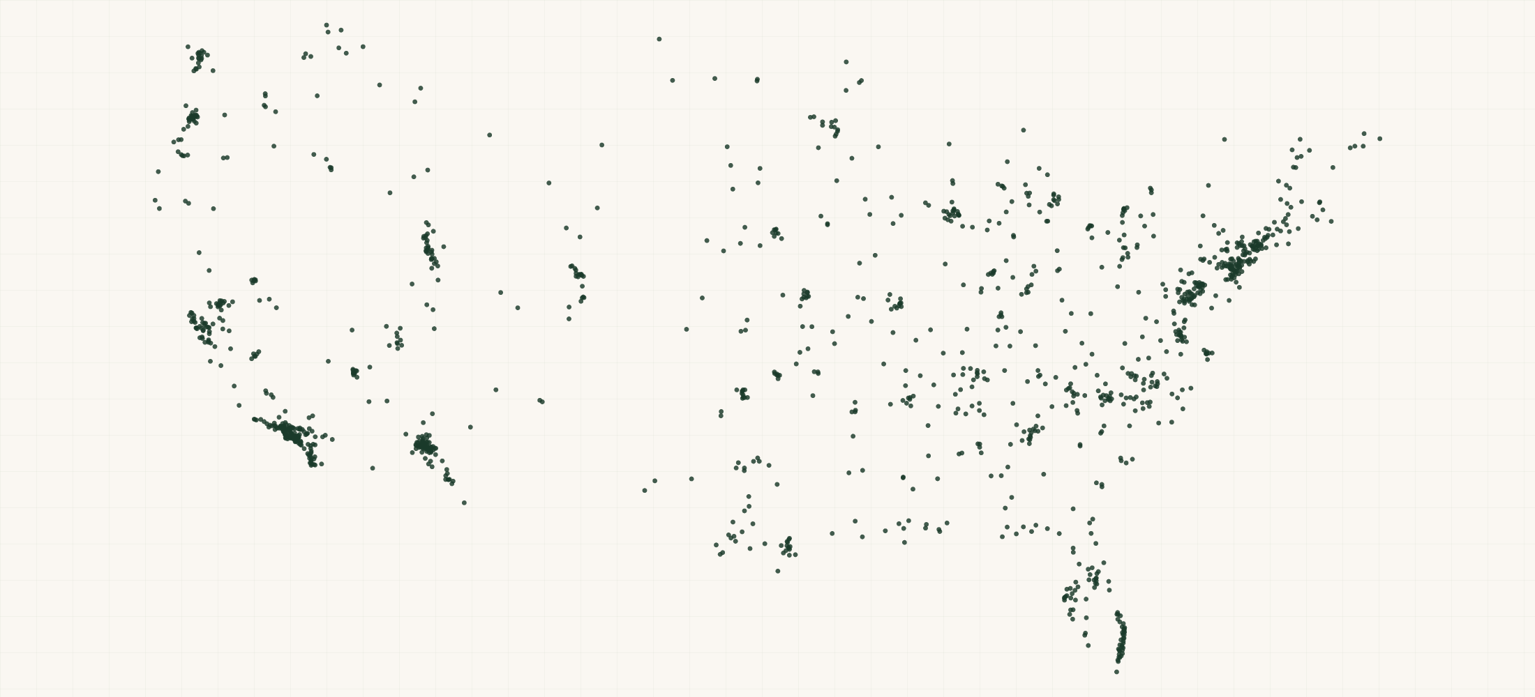 Map of where the US Psychiatric Residential Treatment Facility Practices are