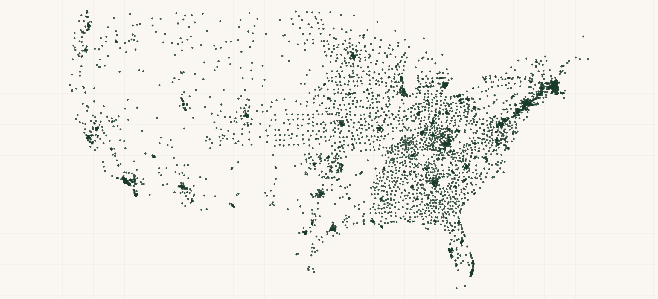 Map of where the US Public Health or Welfare Practices are