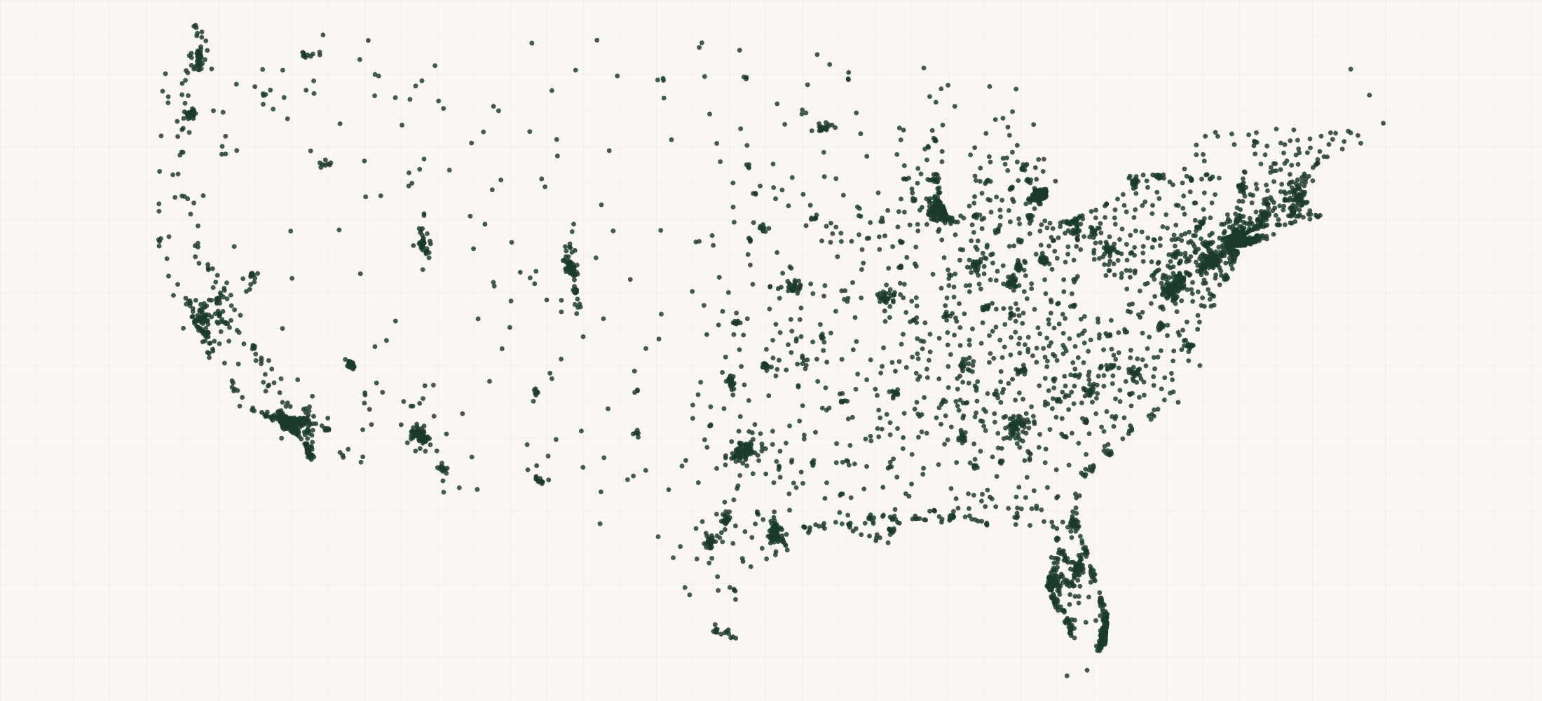 Map of where the US Radiology Practices are