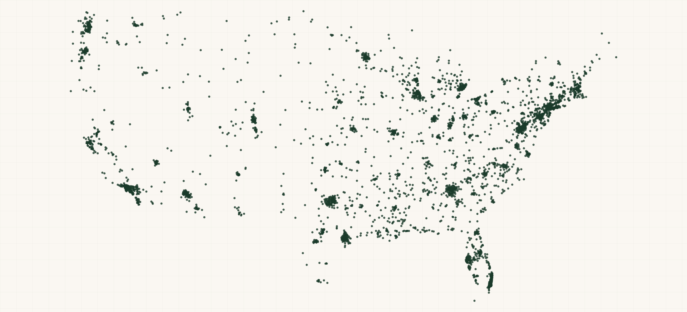 Map of where the US Registered Nurse Practices are