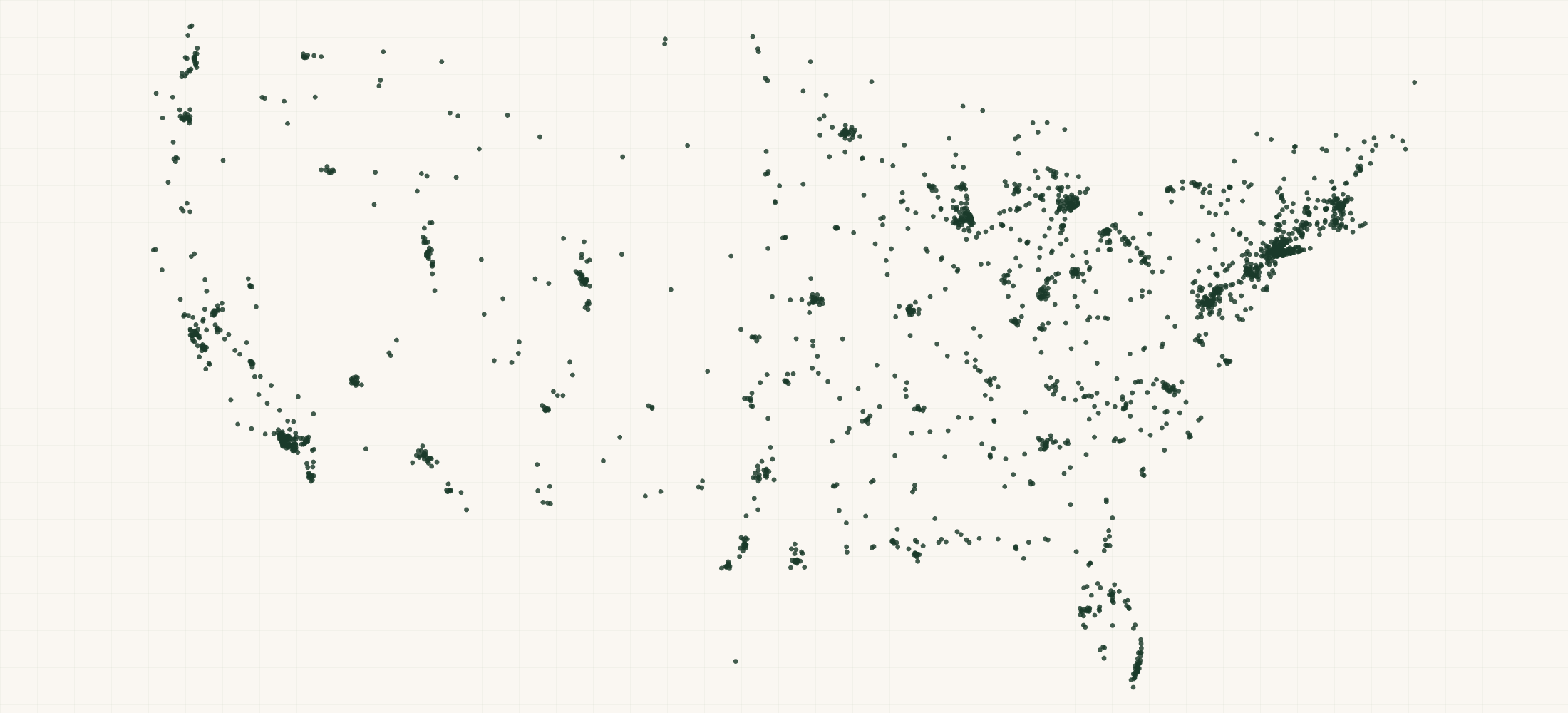 Map of where the US Social Worker Providers are