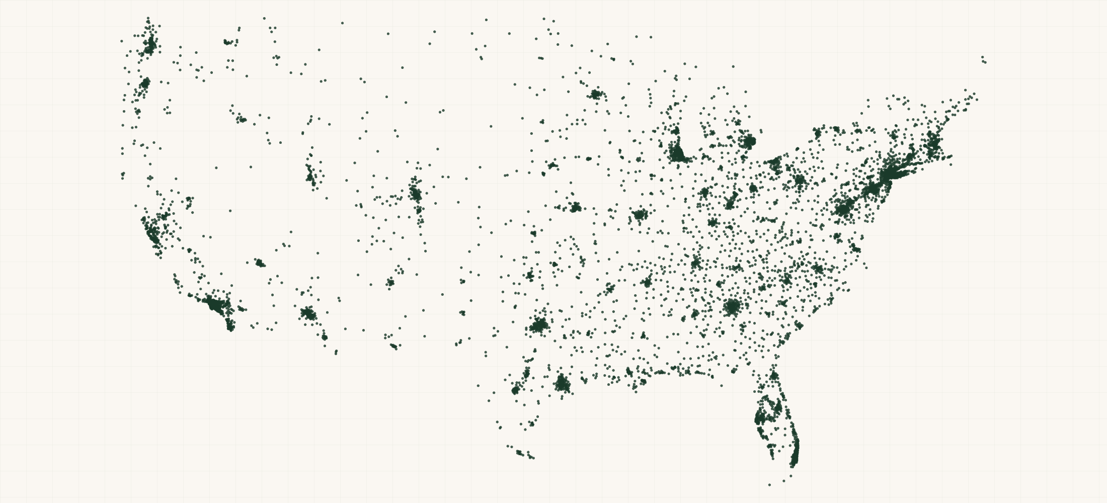Map of where the US Specialist Practices are