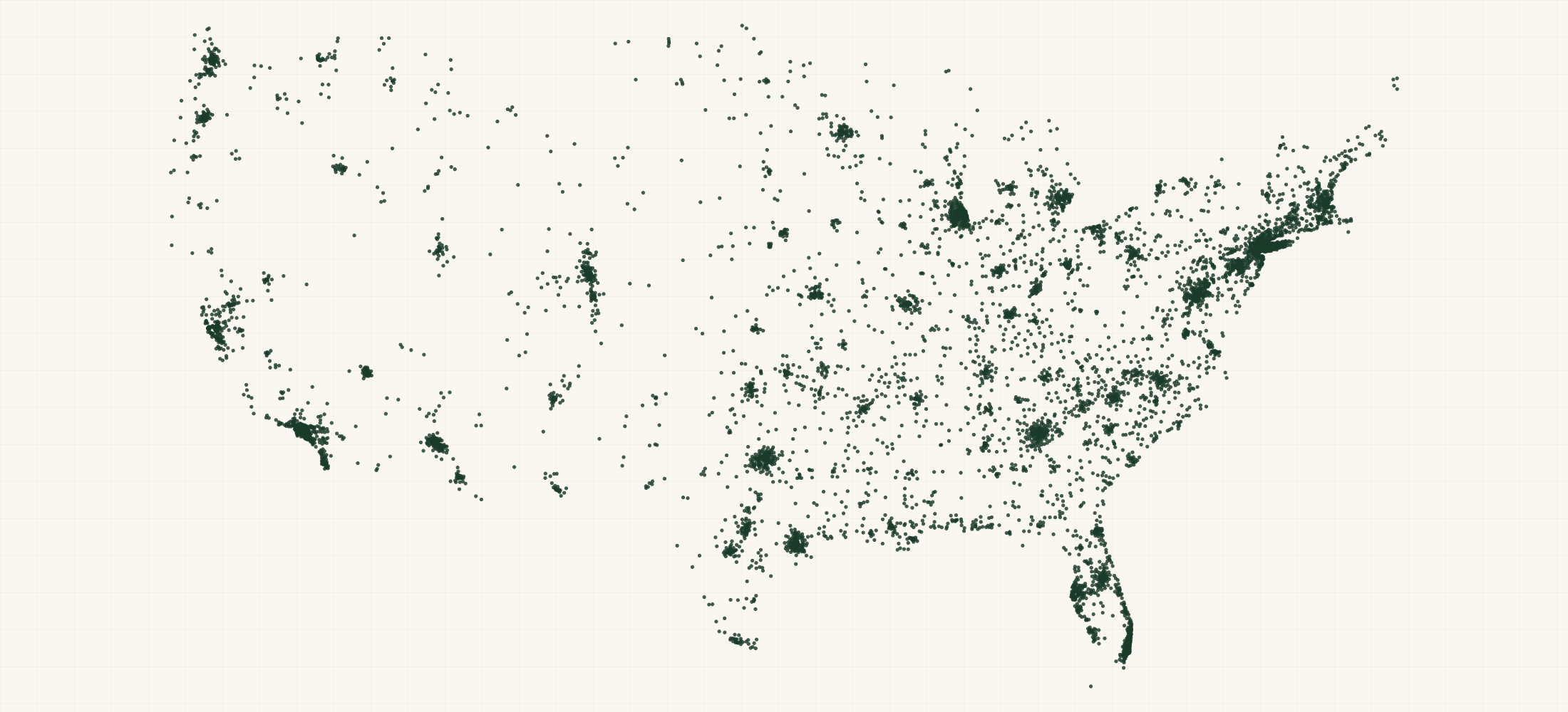 Map of where the US Speech-Language Pathologist Practices are