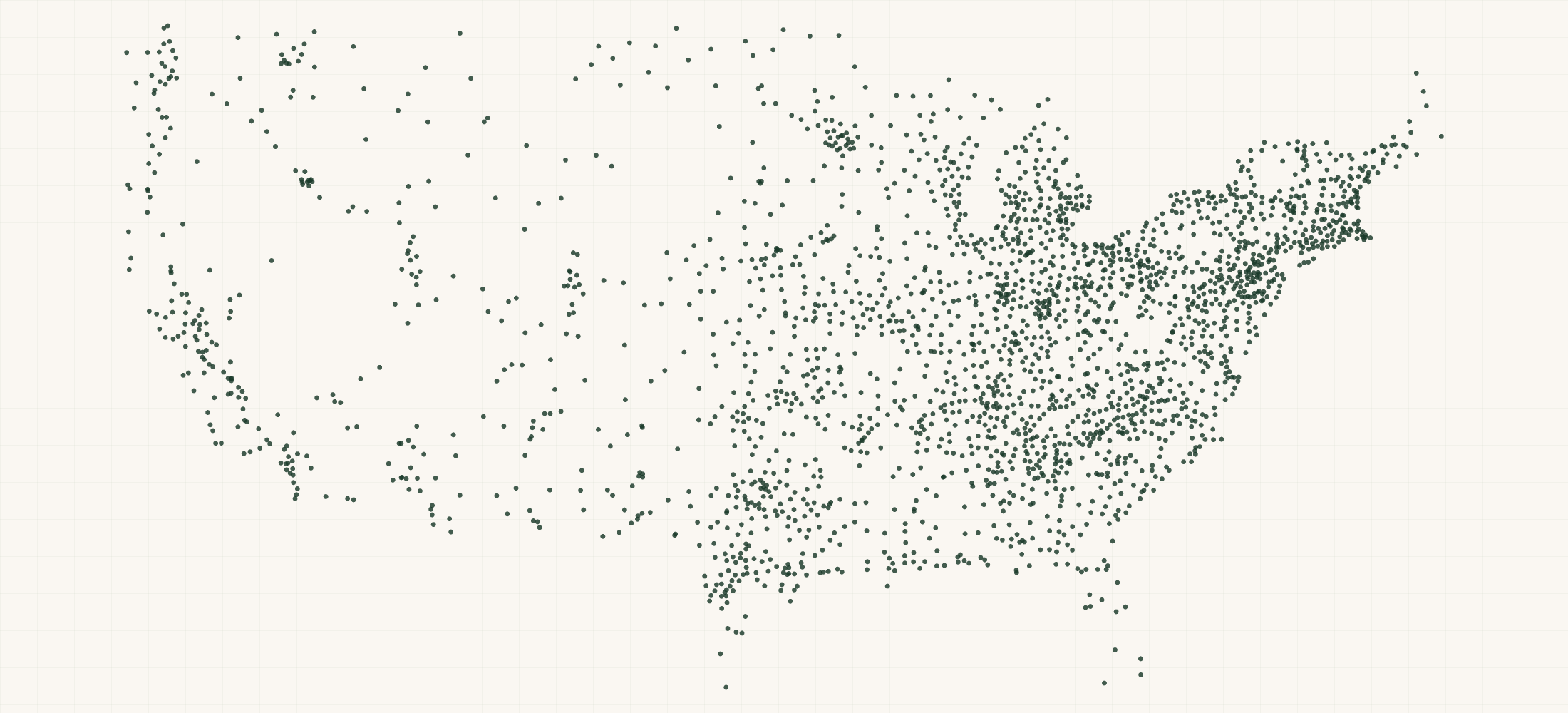 Map of where the US Stove Company Retailers are