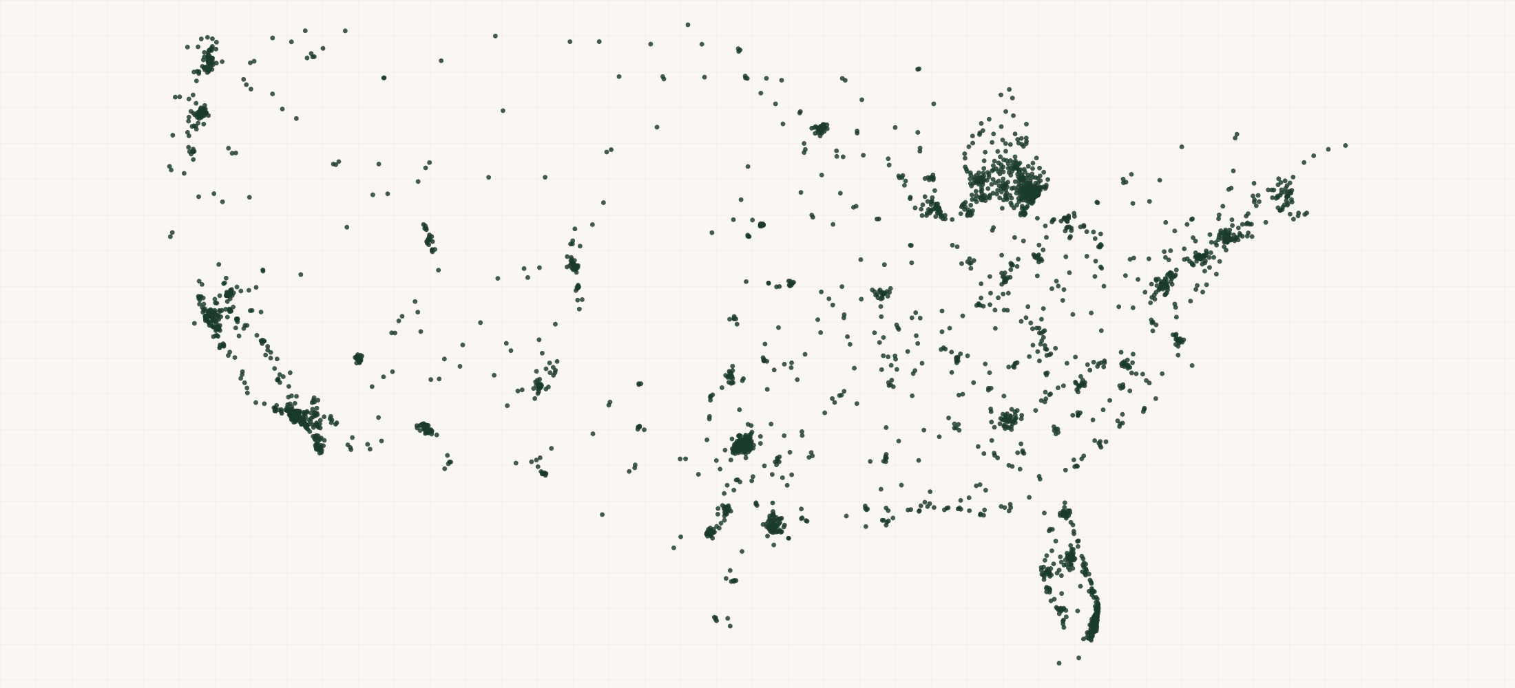 Map of where the US Technician, Other Providers are