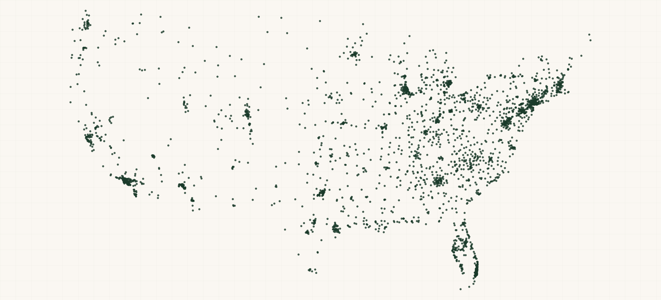 Map of where the US Urology Practices are
