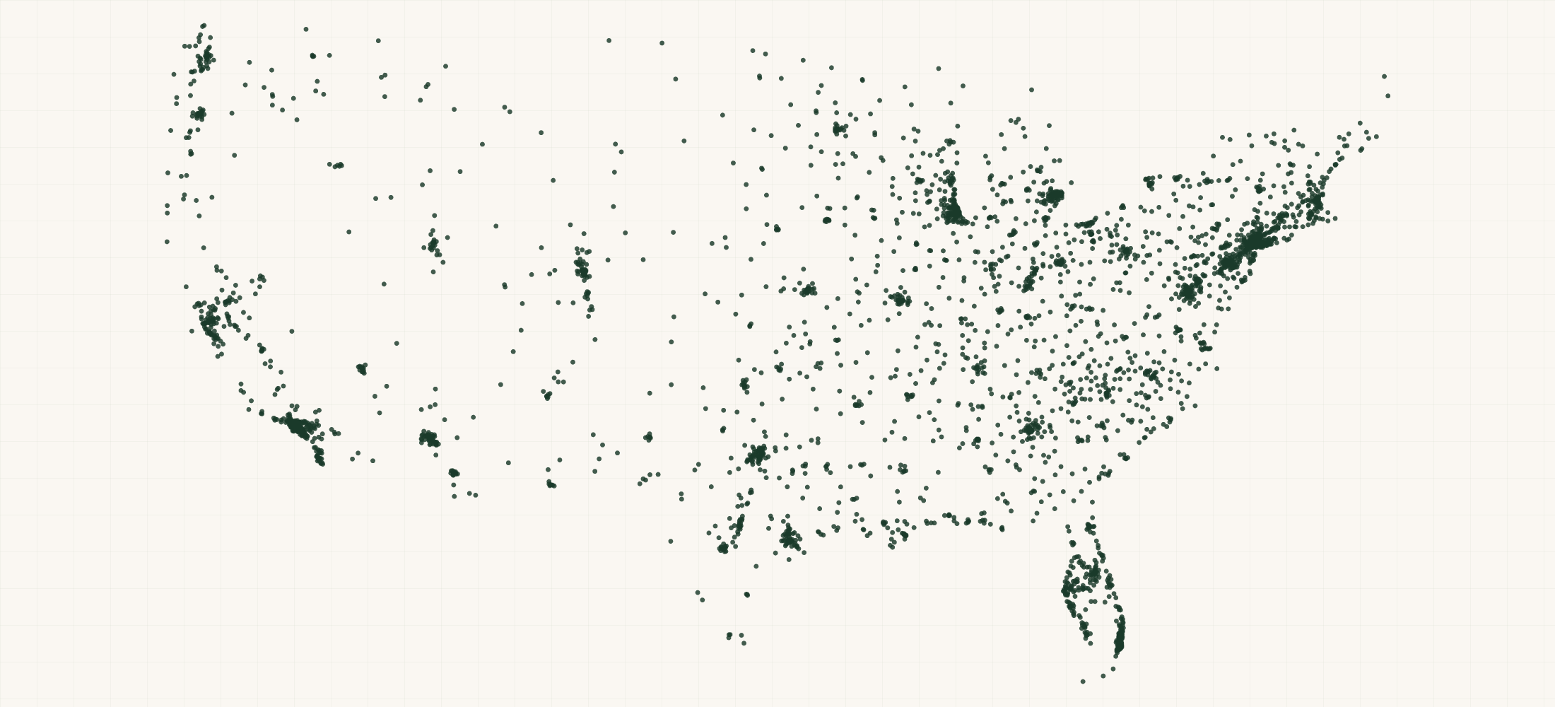 Map of where the US Urology Providers are