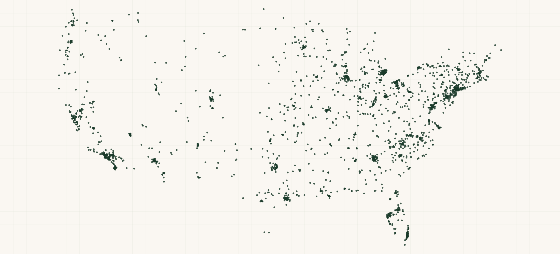 Map of where the US Voluntary or Charitable Practices are