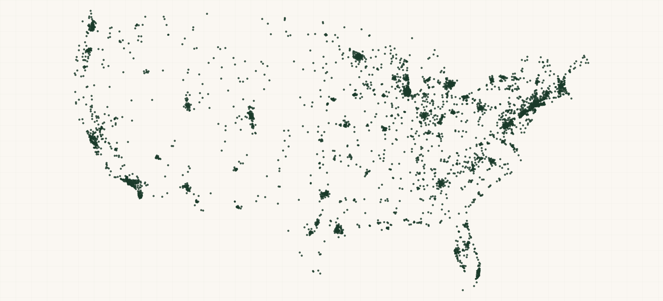 Map of where the USA Swimming Clubs & Learn-to-Swim Providers are