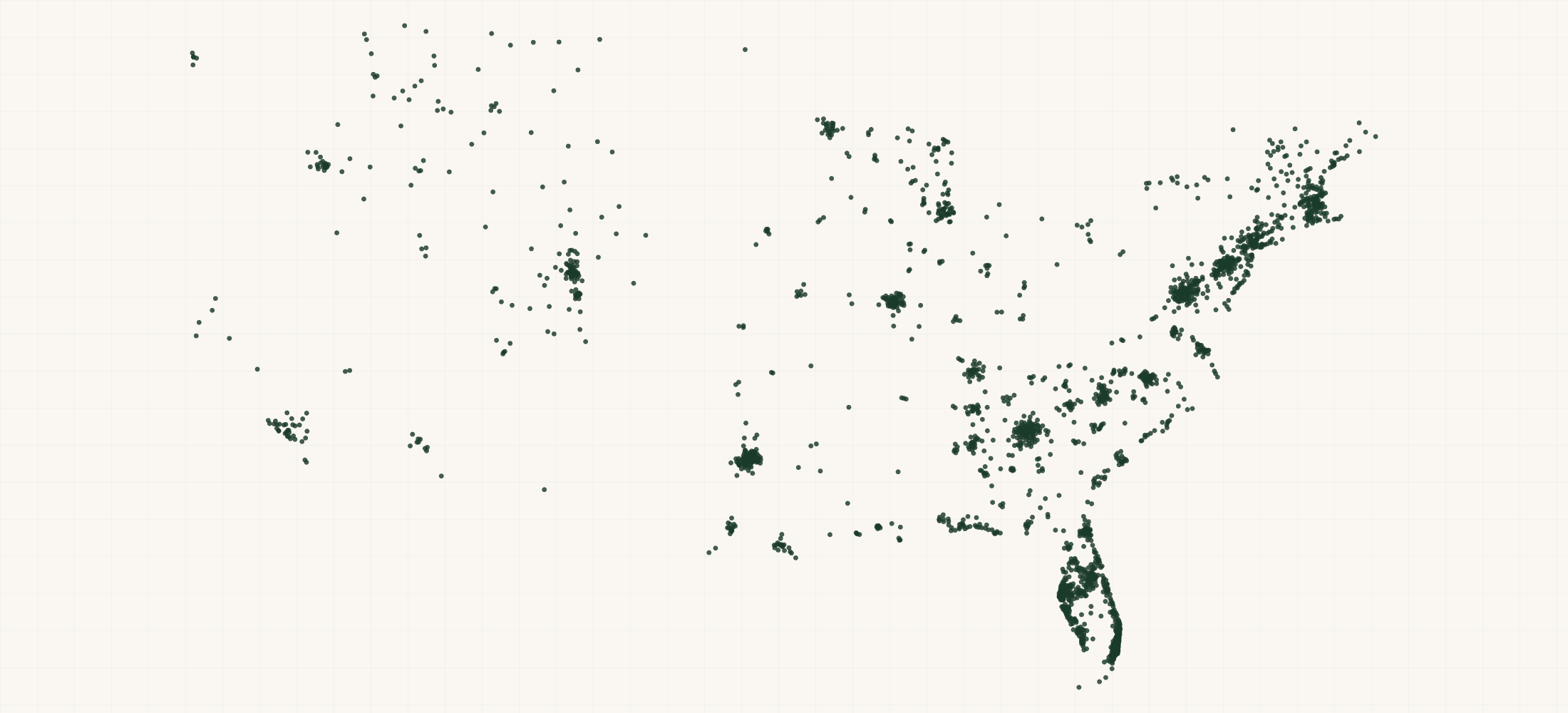 Map of where the Verde Farms Retailers are