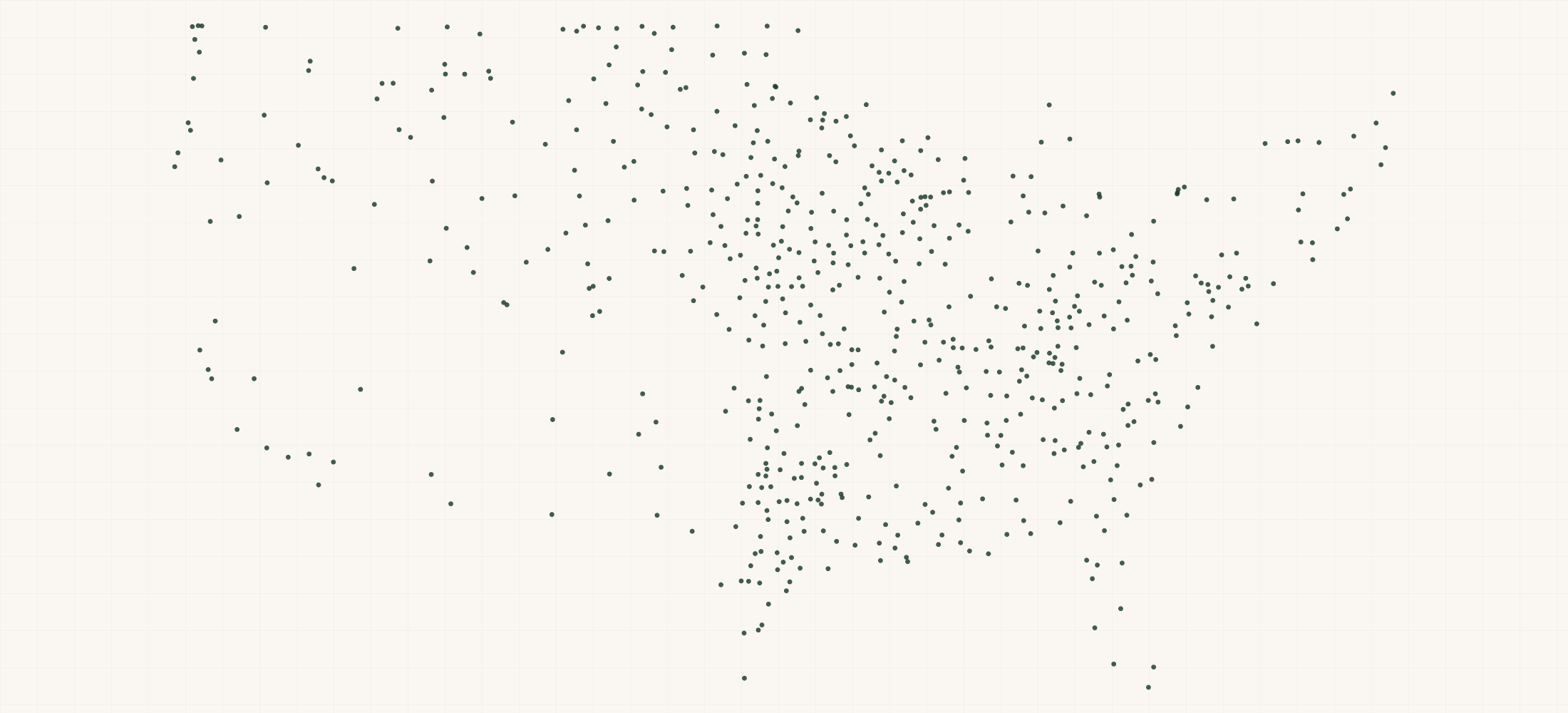 Map of where the Vermeer Dealers are