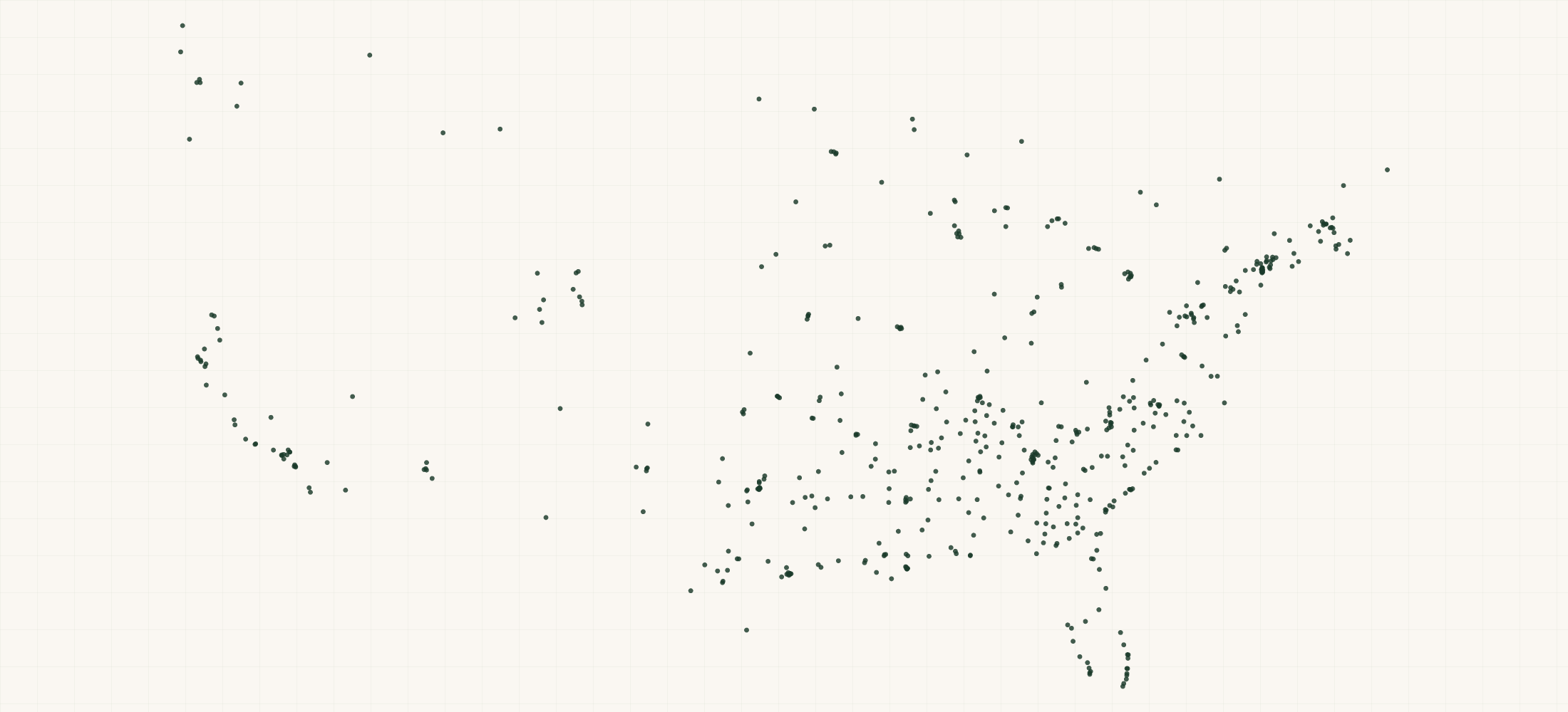 Map of where the VIETRI Retailers are