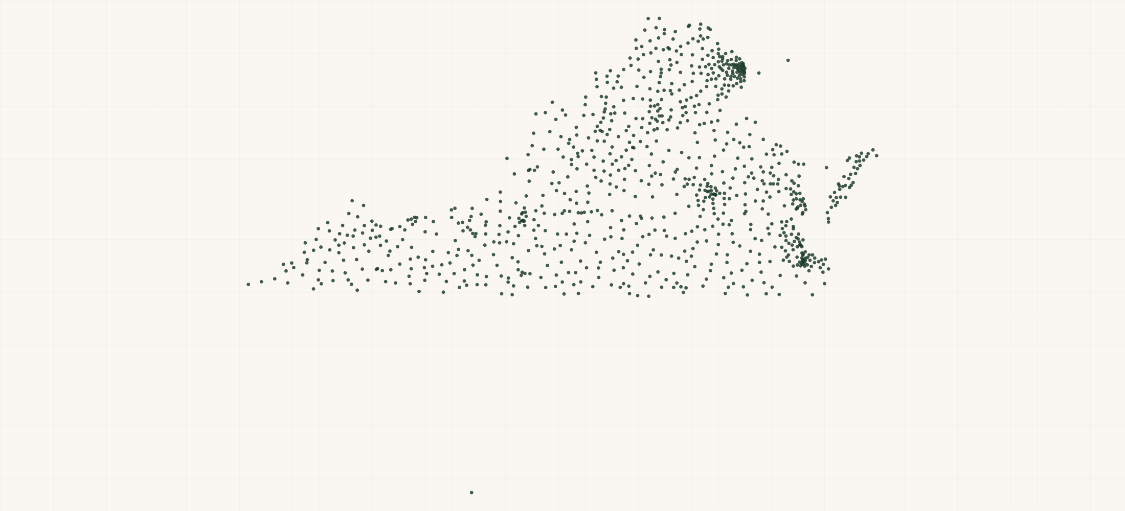 Map of where the Virginia Nonprofits are