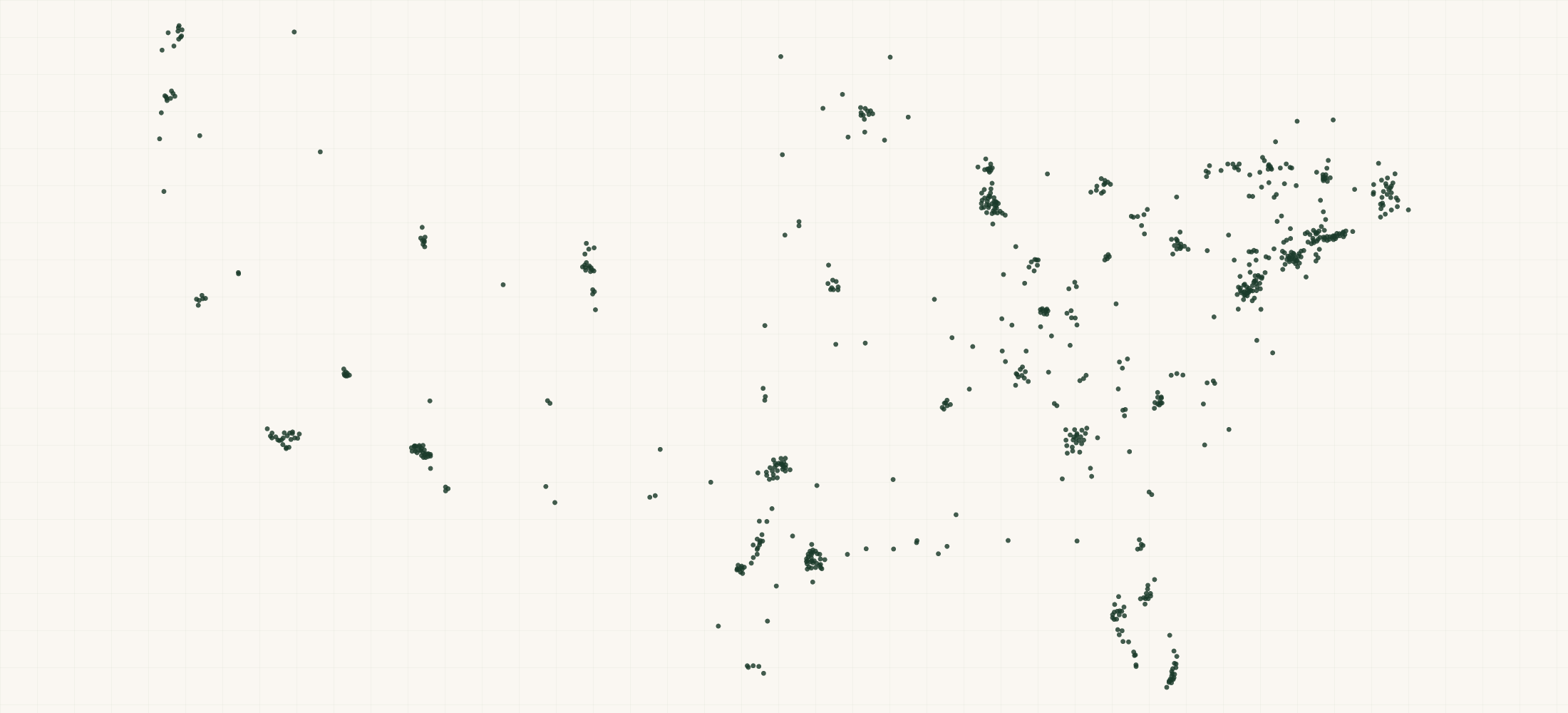 Map of where the Visionworks Locations are