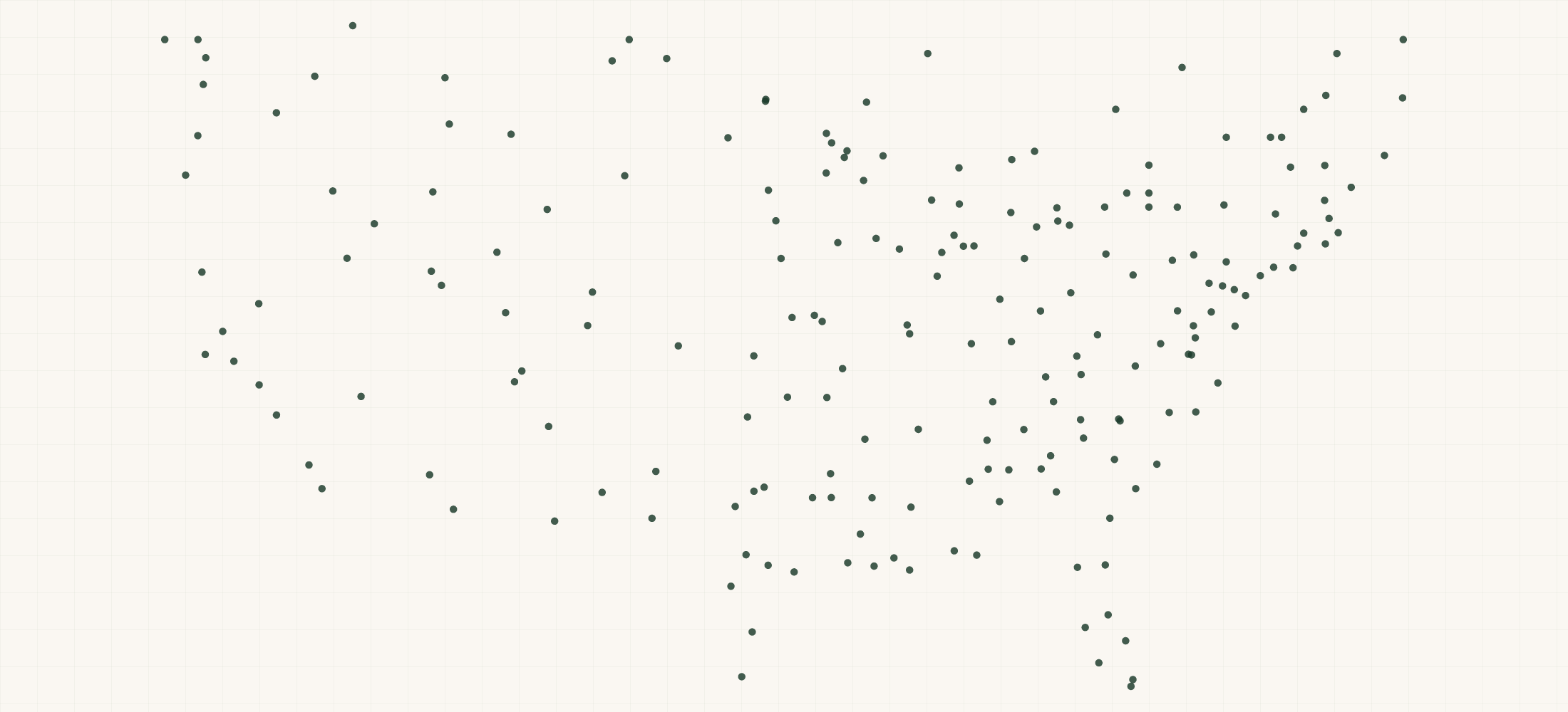 Map of where the Volvo Construction Equipment Dealers are