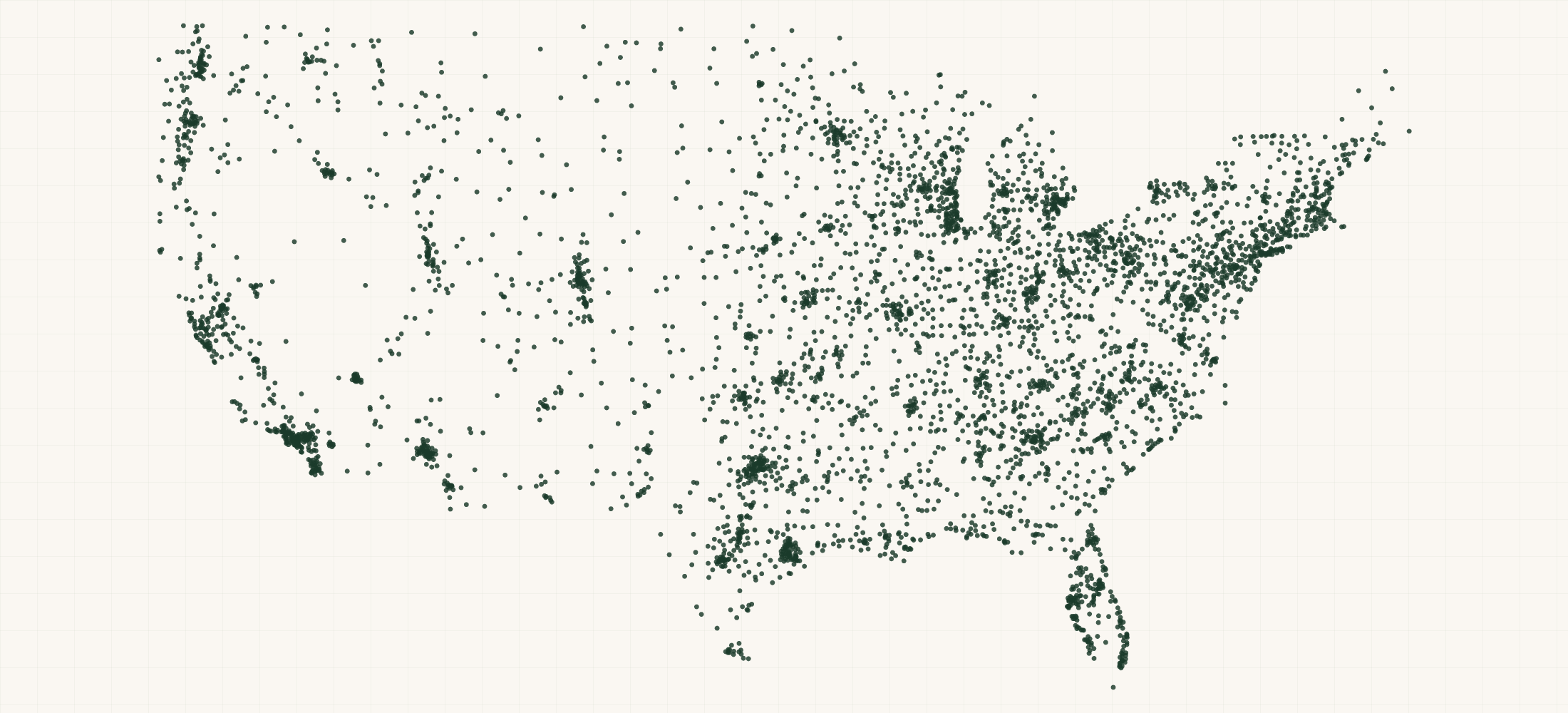 Map of where the Vortex Retailers are