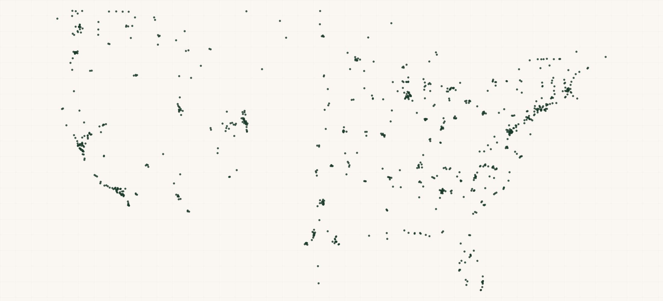 Map of where the Vuori Retailers are