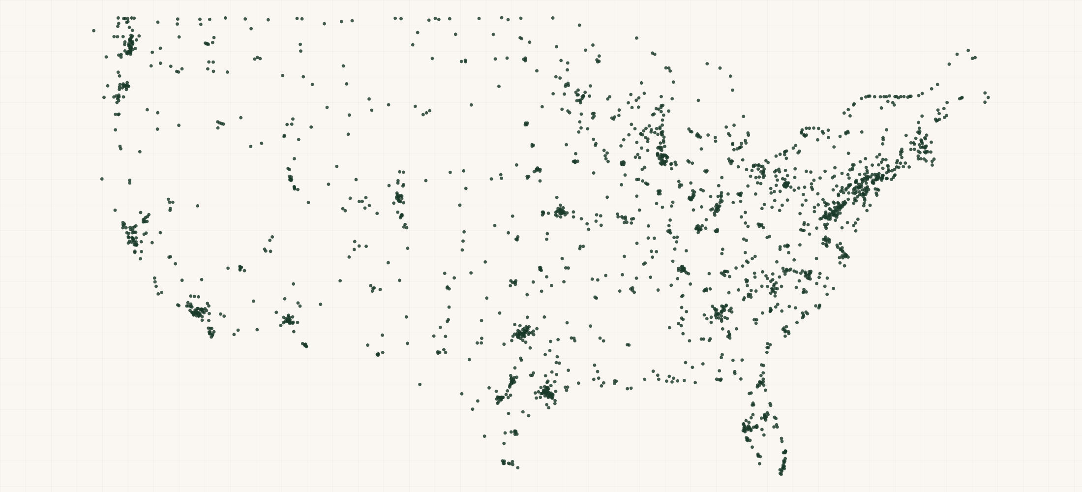Map of where the Wacker Neuson Dealers are