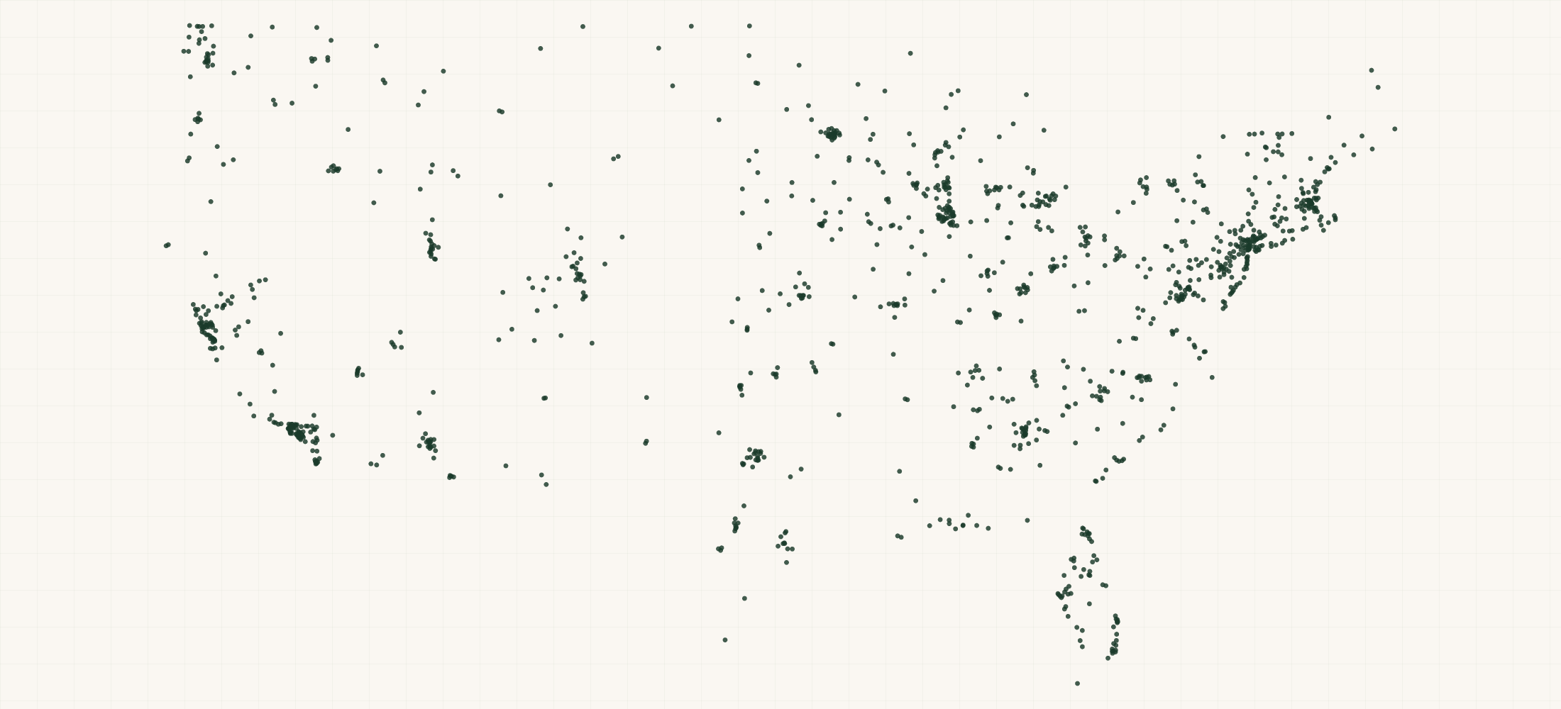 Map of where the Wald Retailers are
