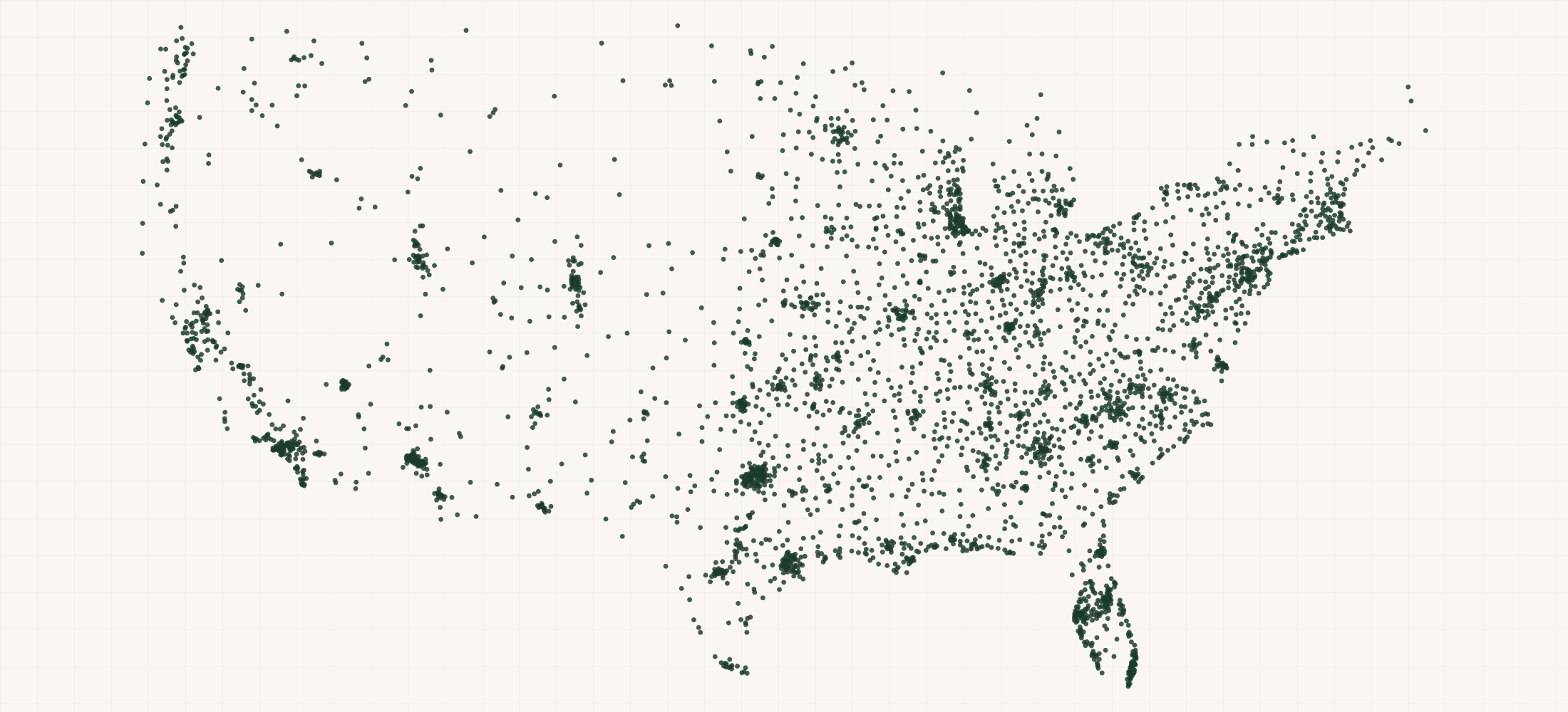 Map of where the Walmart Store Locations are
