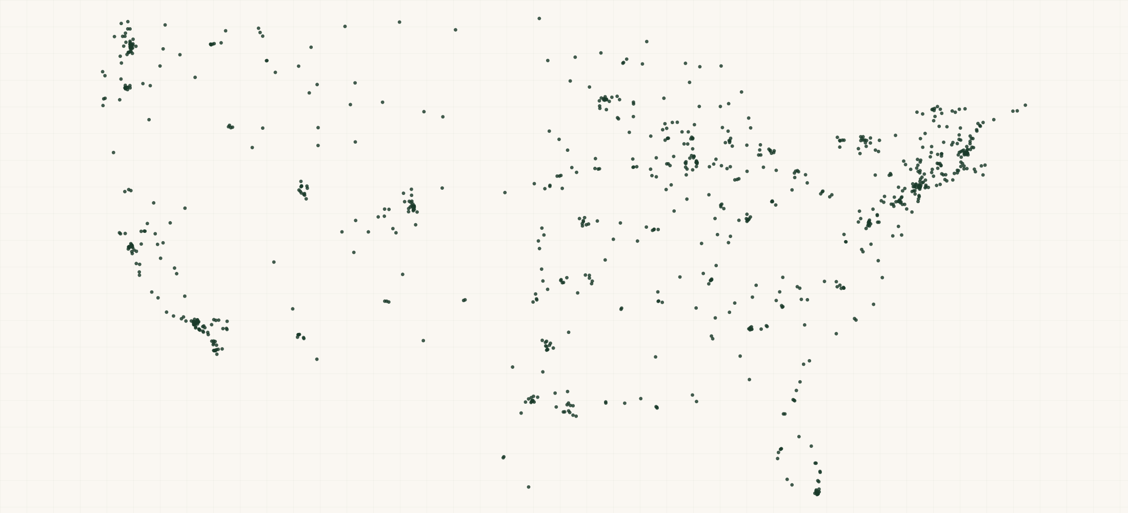 Map of where the Wee Gallery Retailers are