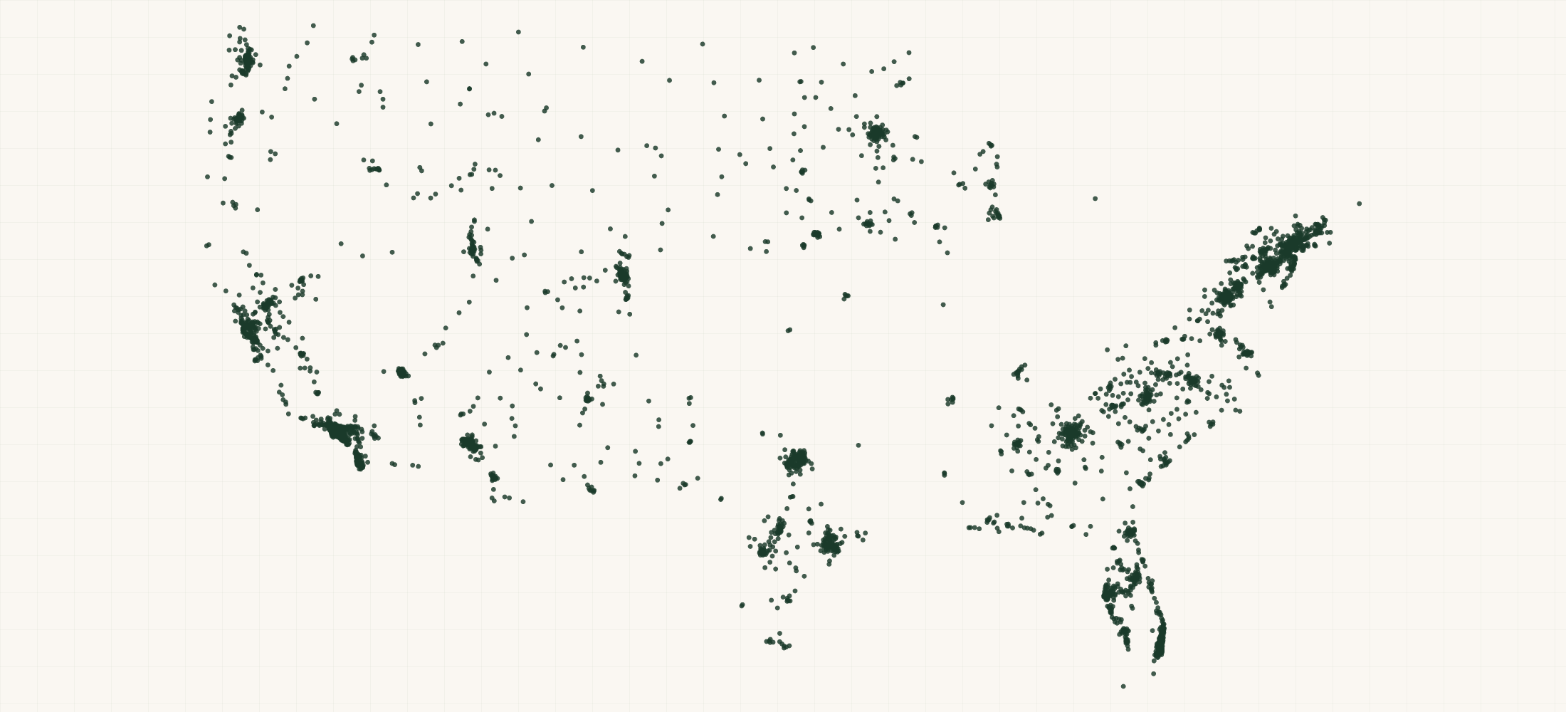 Map of where the Wells Fargo Bank, National Association Branches are