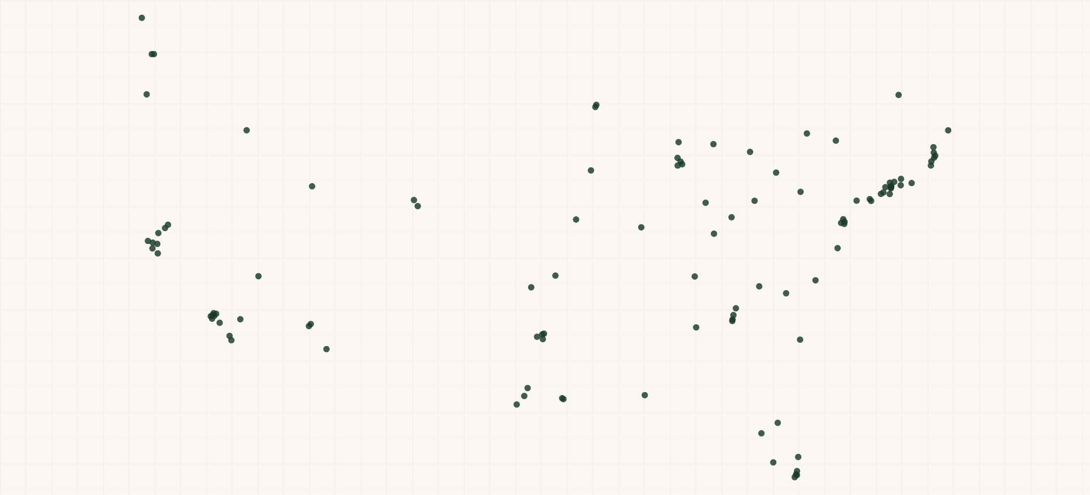 Map of where the West Elm Store Locations are
