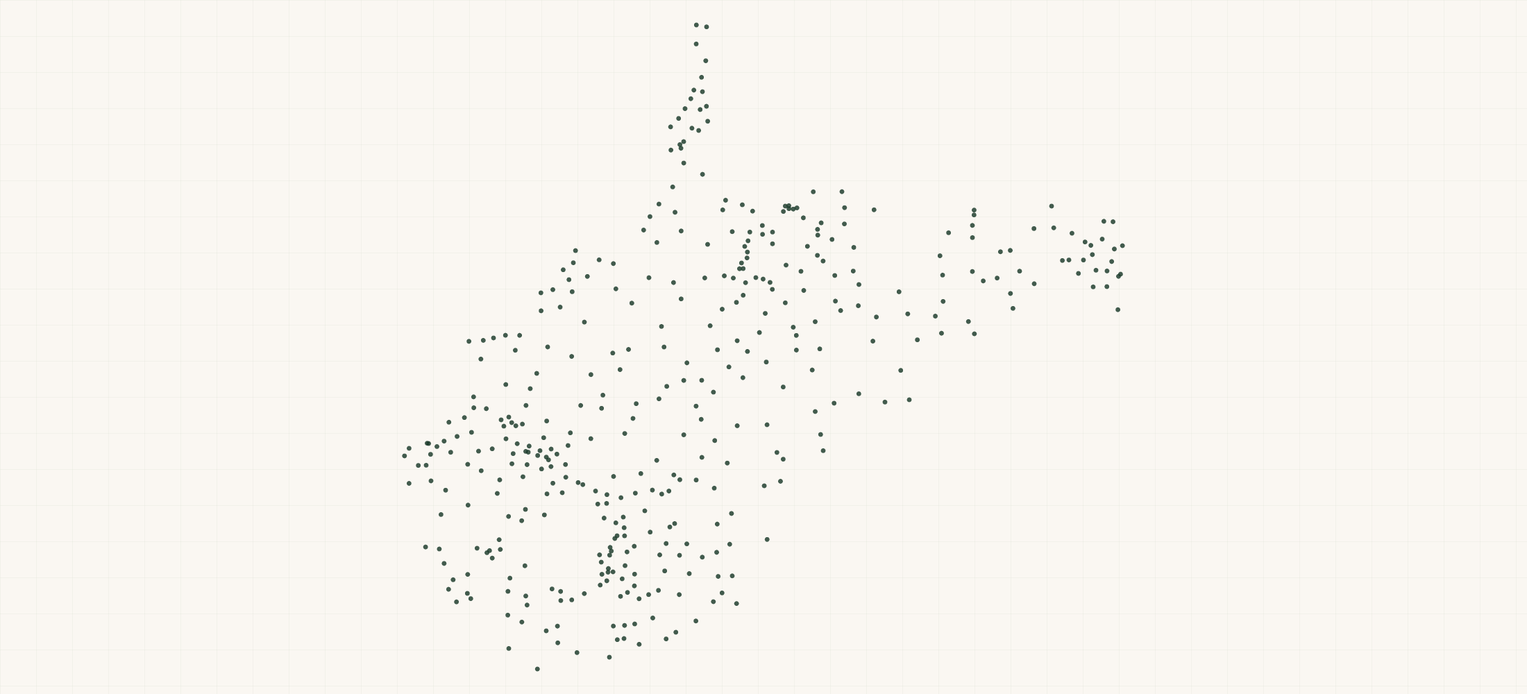 Map of where the West Virginia Federal Contractors are