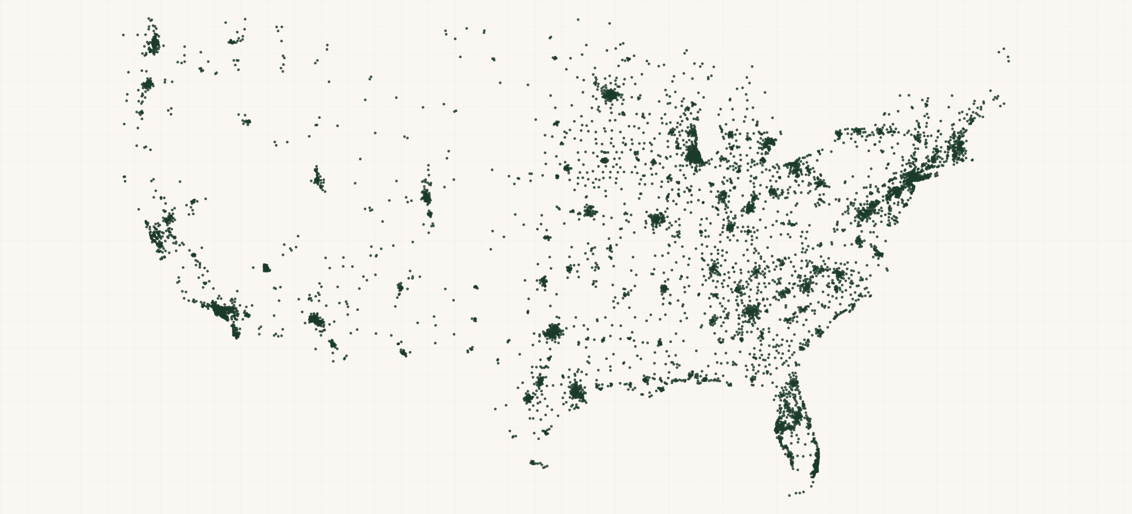 Map of where the Wet Hydration Retailers are