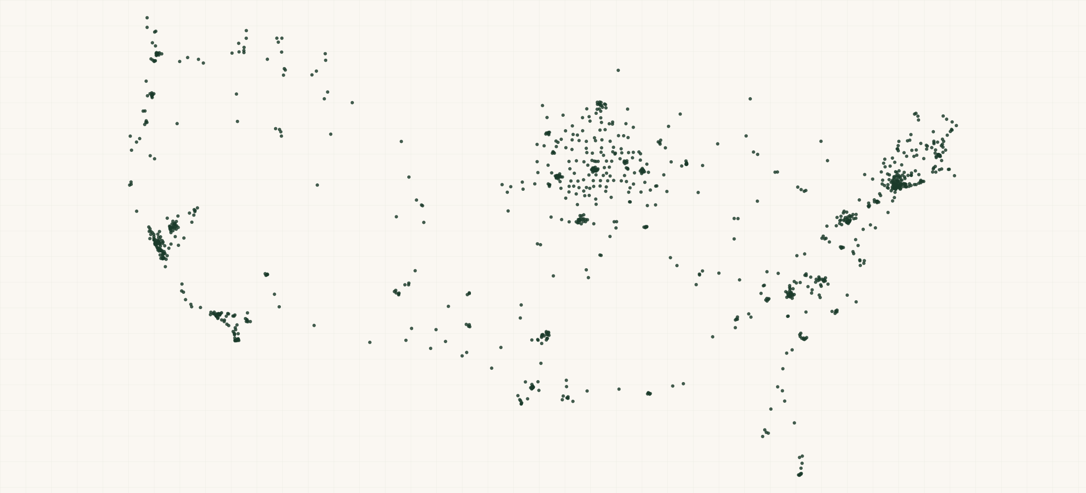 Map of where the Whims Retailers are