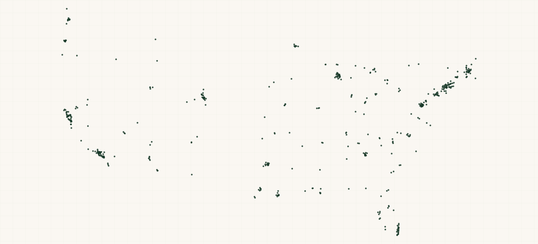 Map of where the Whole Foods Market Locations are