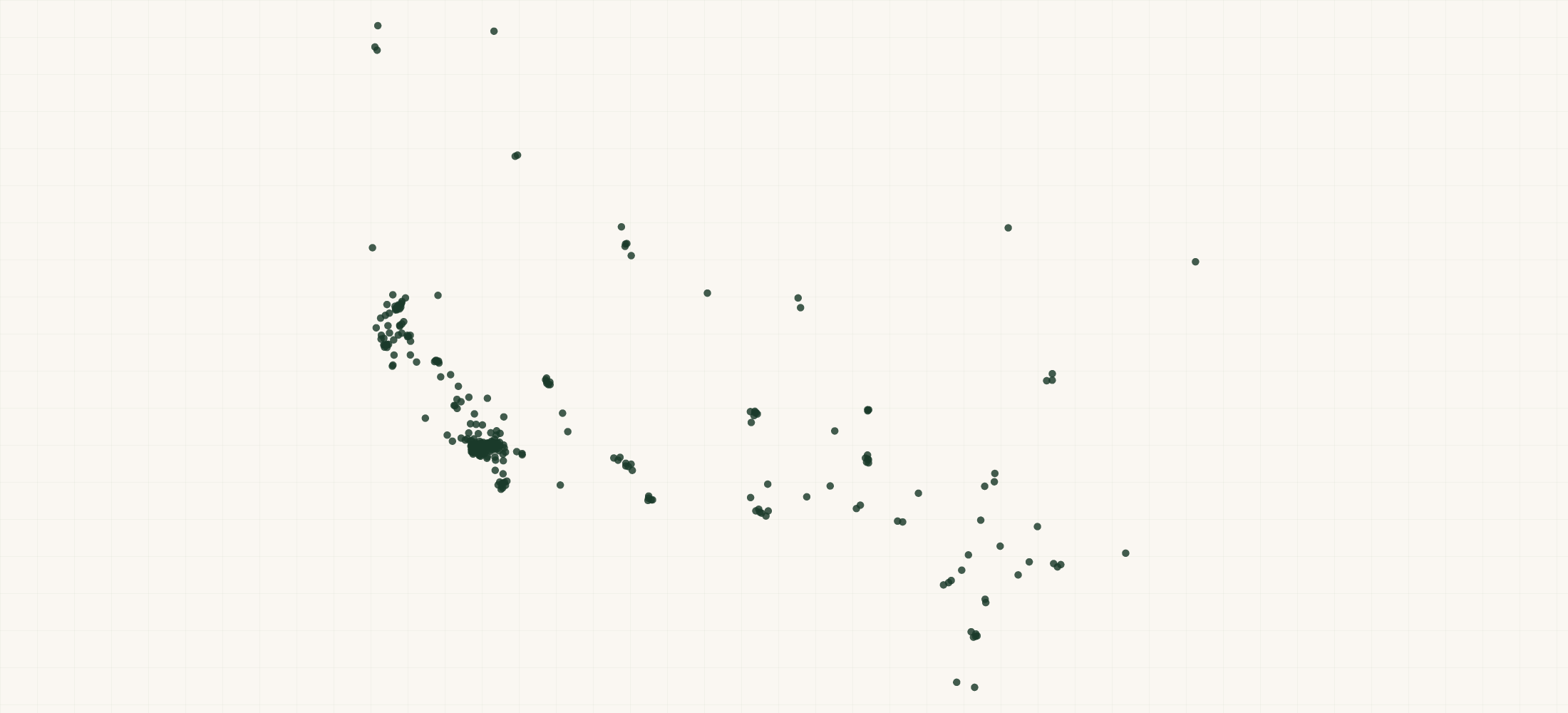Map of where the Wienerschnitzel Locations are