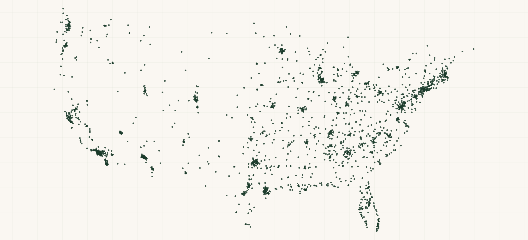 Map of where the Wild One Retailers are