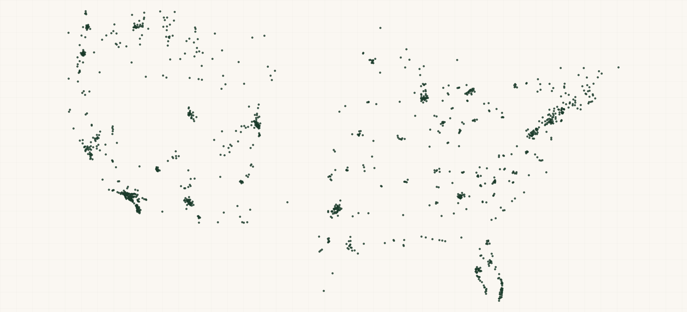 Map of where the Wild West Chocolate Retailers are