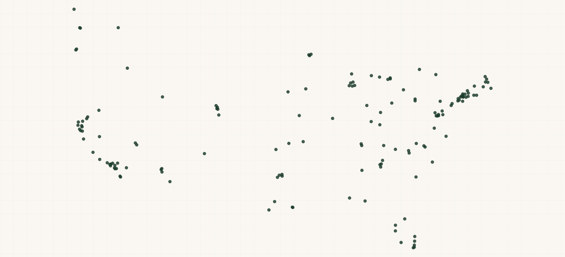 Map of where the Williams-Sonoma Store Locations are