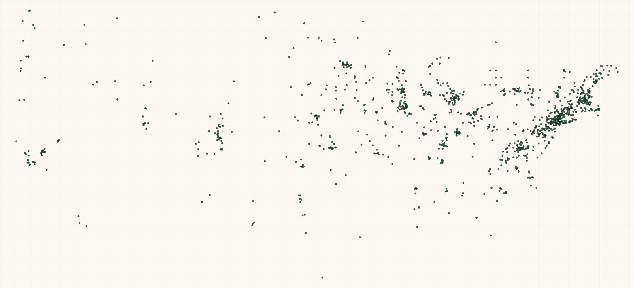Map of where the Wilt-Pruf Retailers are