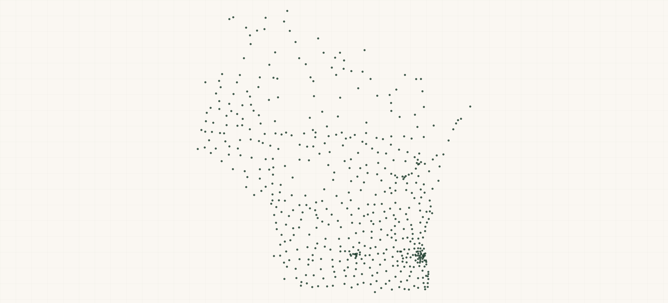 Map of where the Wisconsin Bank Branches are