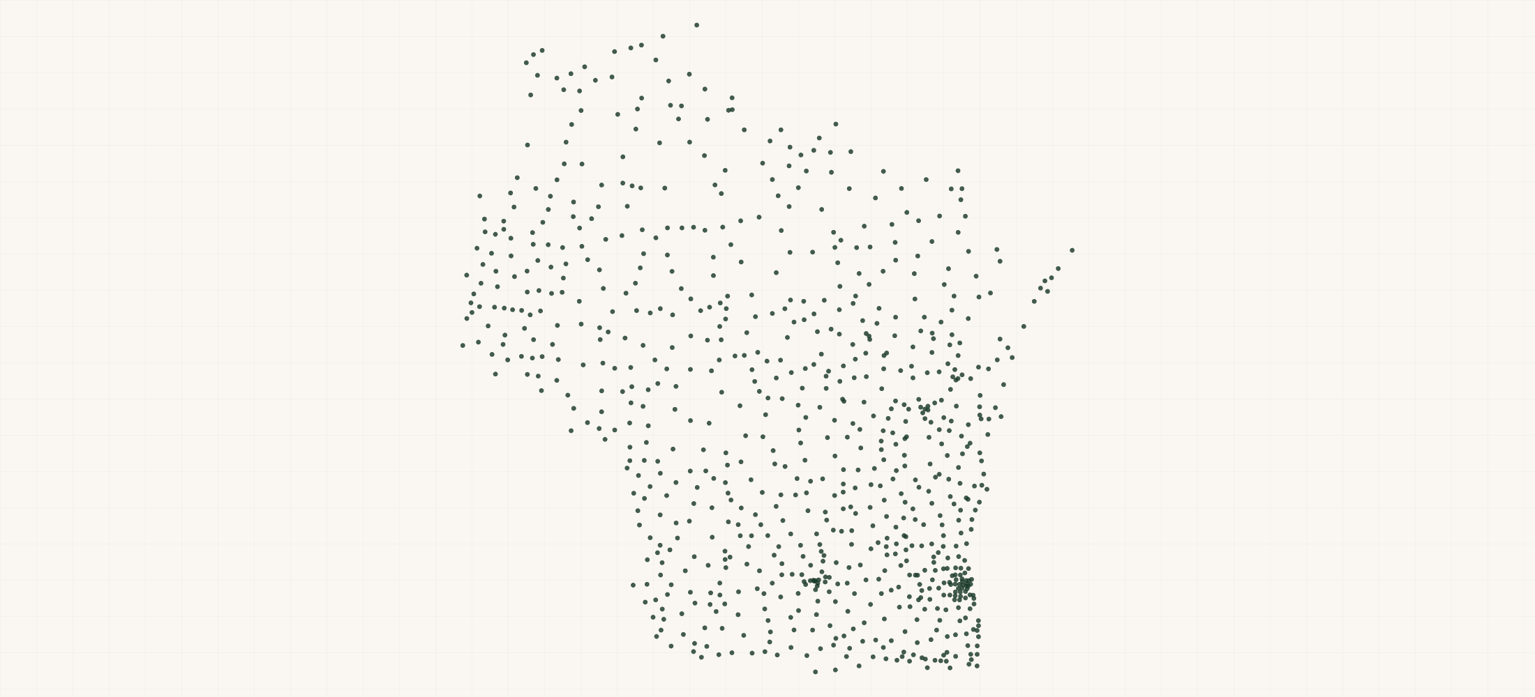 Map of where the Wisconsin Nonprofits are