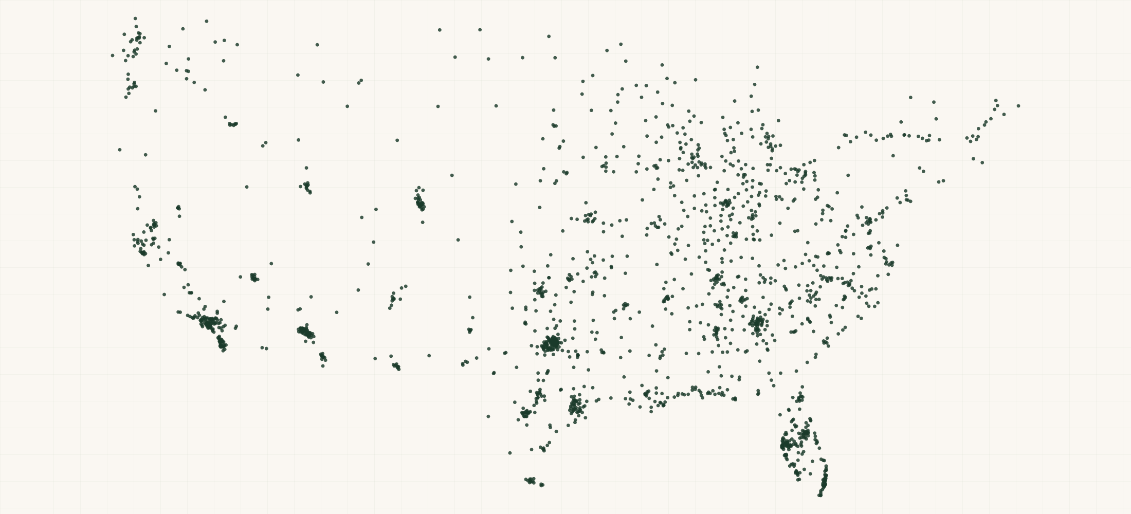 Map of where the WithCo Cocktails Retailers are