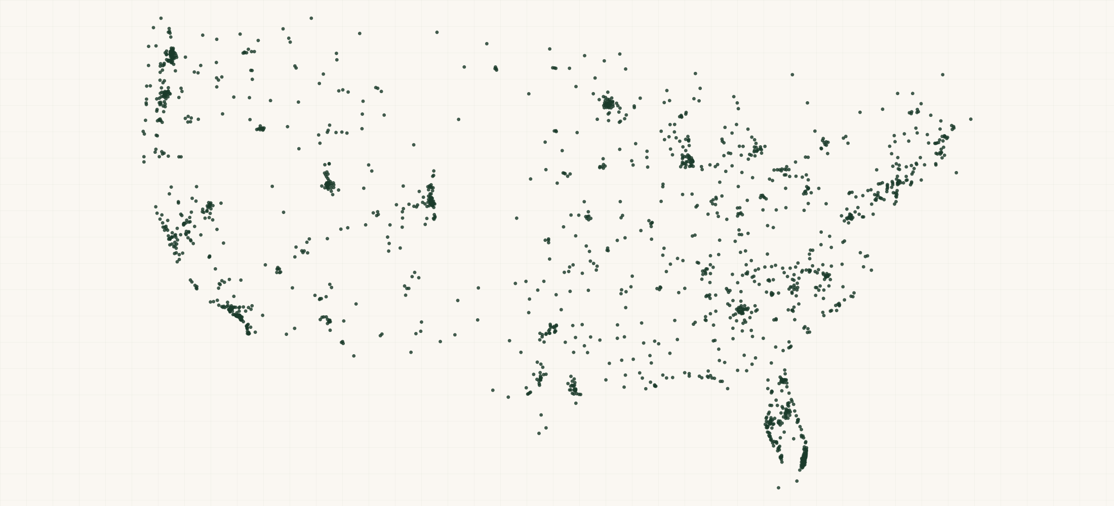 Map of where the Wolfgang Retailers are